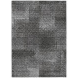 8' X 10' Gray Charcoal And Ivory Abstract Washable Indoor Outdoor Area Rug