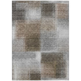 8' X 10' Silver Gray And Beige Abstract Washable Indoor Outdoor Area Rug