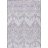 5' X 8' Lavender Purple And Gray Ikat Washable Indoor Outdoor Area Rug