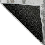 5' X 8' Silver Taupe And Gray Striped Washable Indoor Outdoor Area Rug
