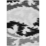 3' X 5' Black Gray And Silver Abstract Washable Indoor Outdoor Area Rug