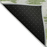 8' Olive Green And Beige Round Abstract Washable Indoor Outdoor Area Rug