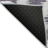 5' X 8' Purple Lavender And Ivory Abstract Washable Indoor Outdoor Area Rug