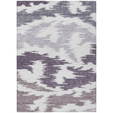 8' X 10' Purple Lavender And Ivory Abstract Washable Indoor Outdoor Area Rug