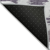 8' X 10' Purple Lavender And Ivory Abstract Washable Indoor Outdoor Area Rug