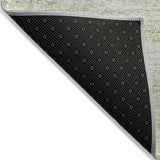 8' X 10' Artichoke Green And Ivory Abstract Washable Indoor Outdoor Area Rug