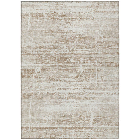 3' X 5' Beige Taupe And Ivory Abstract Washable Indoor Outdoor Area Rug