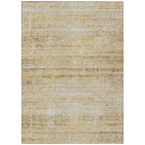 5' X 8' Gold Beige And Wheat Abstract Washable Indoor Outdoor Area Rug