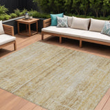 8' X 10' Gold Beige And Wheat Abstract Washable Indoor Outdoor Area Rug