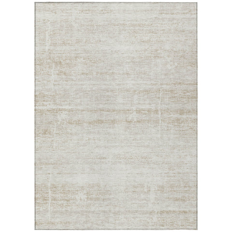3' X 5' Ivory Beige And Tan Abstract Washable Indoor Outdoor Area Rug