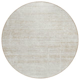 8' Ivory Beige And Tan Round Abstract Washable Indoor Outdoor Area Rug