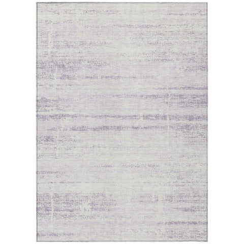 8' X 10' Lavender Purple And Ivory Abstract Washable Indoor Outdoor Area Rug
