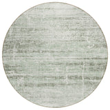 8' Sage Artichoke Green And Ivory Round Abstract Washable Indoor Outdoor Area Rug