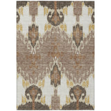3' X 5' Brown Taupe And Beige Ikat Washable Indoor Outdoor Area Rug