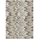 8' X 10' Beige Brown And Taupe Abstract Washable Indoor Outdoor Area Rug