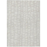 8' X 10' Ivory And Beige Abstract Washable Indoor Outdoor Area Rug