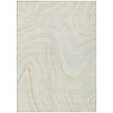 8' X 10' Ivory Beige And Tan Abstract Washable Indoor Outdoor Area Rug