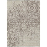3' X 5' Taupe And Beige Medallion Washable Indoor Outdoor Area Rug