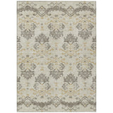 5' X 8' Beige Tan And Taupe Oriental Washable Indoor Outdoor Area Rug