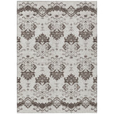 8' X 10' Chocolate Taupe And Beige Oriental Washable Indoor Outdoor Area Rug
