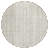 8' Ivory And Beige Round Striped Washable Indoor Outdoor Area Rug