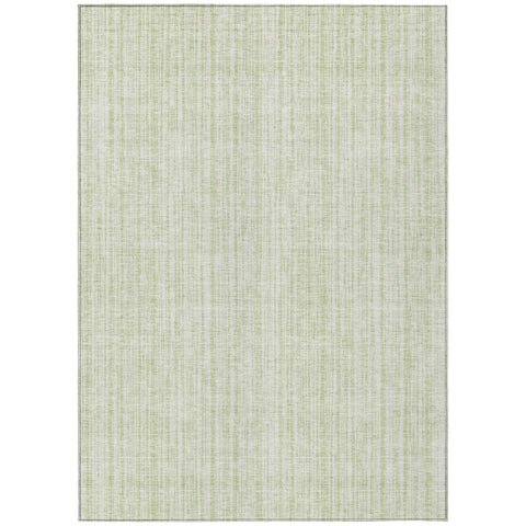 3' X 5' Mint Green And Ivory Striped Washable Indoor Outdoor Area Rug