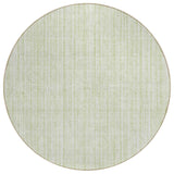 8' Mint Green And Ivory Round Striped Washable Indoor Outdoor Area Rug