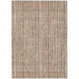 5' X 8' Orange And Beige Striped Washable Indoor Outdoor Area Rug