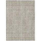 5' X 8' Taupe And Beige Striped Washable Indoor Outdoor Area Rug