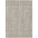 8' X 10' Taupe And Beige Striped Washable Indoor Outdoor Area Rug