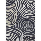 8' X 10' Black Charcoal And Gray Abstract Washable Indoor Outdoor Area Rug