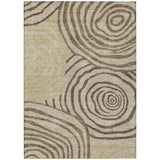 8' X 10' Brown Taupe And Beige Abstract Washable Indoor Outdoor Area Rug