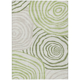 8' X 10' Artichoke Green And Fern Green Abstract Washable Indoor Outdoor Area Rug