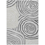 5' X 8' Gray Charcoal And Silver Abstract Washable Indoor Outdoor Area Rug