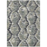 5' X 8' Charcoal Gray And Silver Abstract Washable Indoor Outdoor Area Rug