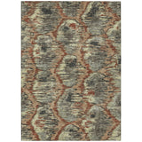 8' X 10' Copper Gray And Charcoal Abstract Washable Indoor Outdoor Area Rug