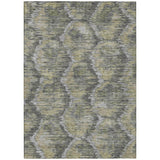 8' X 10' Gray Silver And Wheat Abstract Washable Indoor Outdoor Area Rug