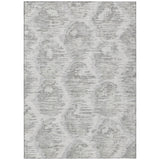 3' X 5' Ivory Silver And Taupe Abstract Washable Indoor Outdoor Area Rug