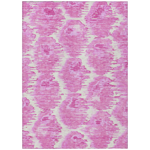 3' X 5' Pink Blush And Mauve Abstract Washable Indoor Outdoor Area Rug