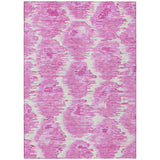 5' X 8' Pink Blush And Mauve Abstract Washable Indoor Outdoor Area Rug