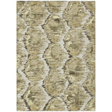 5' X 8' Taupe Brown And Beige Abstract Washable Indoor Outdoor Area Rug