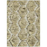 8' X 10' Taupe Brown And Beige Abstract Washable Indoor Outdoor Area Rug