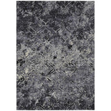 3' X 5' Black Gray And Silver Geometric Washable Indoor Outdoor Area Rug