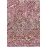 8' X 10' Pink Blush And Mauve Geometric Washable Indoor Outdoor Area Rug