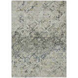 5' X 8' Silver Gray And Charcoal Geometric Washable Indoor Outdoor Area Rug