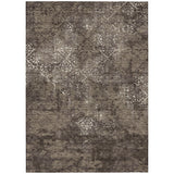 3' X 5' Brown And Ivory Floral Washable Indoor Outdoor Area Rug