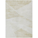 8' X 10' Khaki Beige And Ivory Abstract Washable Indoor Outdoor Area Rug