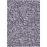 3' X 5' Eggplant Purple And Gray Floral Washable Indoor Outdoor Area Rug