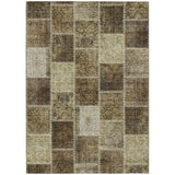 3' X 5' Brown Beige And Taupe Patchwork Washable Indoor Outdoor Area Rug