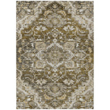8' X 10' Brown Beige And Taupe Oriental Washable Indoor Outdoor Area Rug